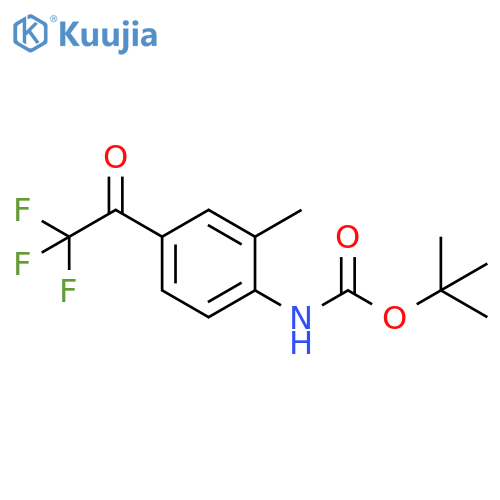 tert-butyl N-2-methyl-4-(trifluoroacetyl)phenylcarbamate structure