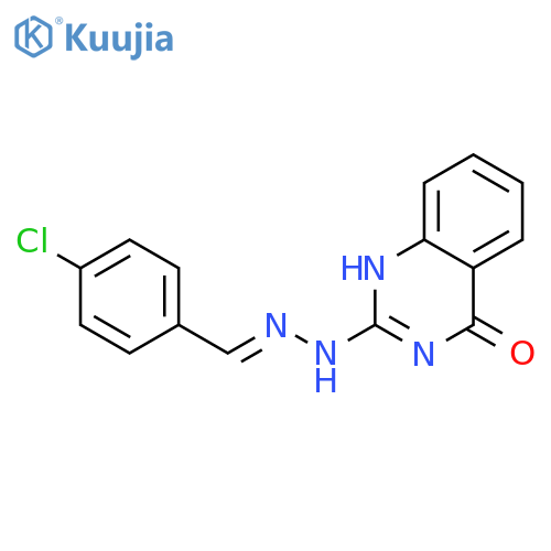 Benzaldehyde, 4-chloro-, (1,4-dihydro-4-oxo-2-quinazolinyl)hydrazone structure