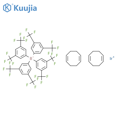 Bis(1,5-cyclooctadiene)iridium(I) Tetrakis[3,5-bis(trifluoromethylphenyl)]borate structure