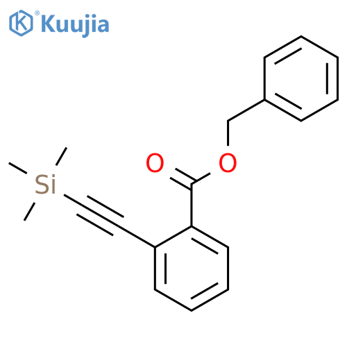 BENZOIC ACID, 2-[(TRIMETHYLSILYL)ETHYNYL]-, PHENYLMETHYL ESTER structure