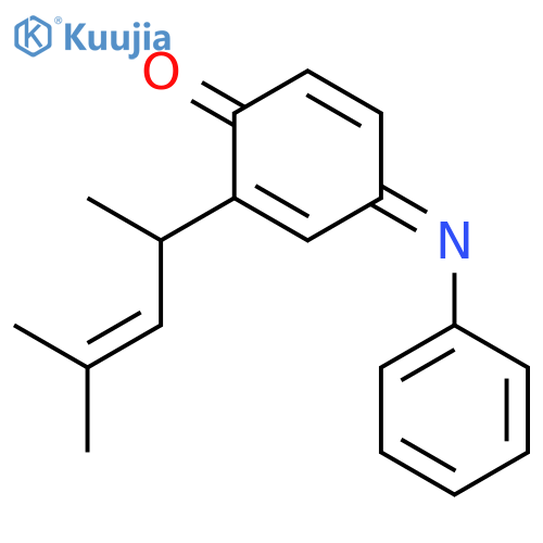 2,5-Cyclohexadien-1-one, (1,3-dimethyl-2-butenyl)-4-(phenylimino)- structure