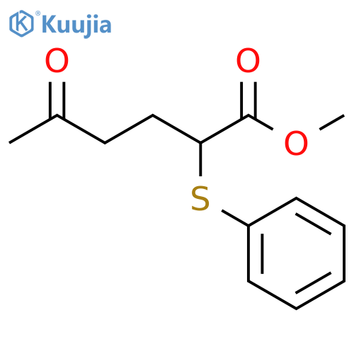Hexanoic acid, 5-oxo-2-(phenylthio)-, methyl ester structure
