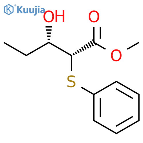 PENTANOIC ACID, 3-HYDROXY-2-(PHENYLTHIO)-, METHYL ESTER, (R*,S*)- structure