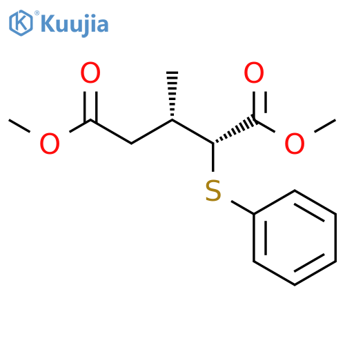 Pentanedioic acid, 3-methyl-2-(phenylthio)-, dimethyl ester, (R*,S*)- structure