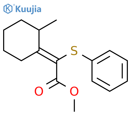 Acetic acid, (2-methylcyclohexylidene)(phenylthio)-, methyl ester, (E)- structure