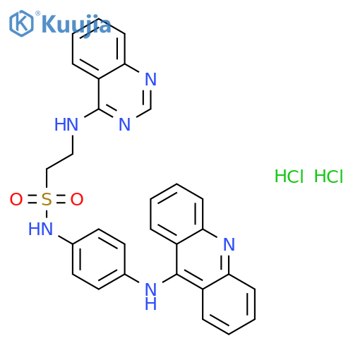 N-[4-(acridin-9-ylamino)phenyl]-2-(quinazolin-4-ylamino)ethanesulfonamide dihydrochloride structure