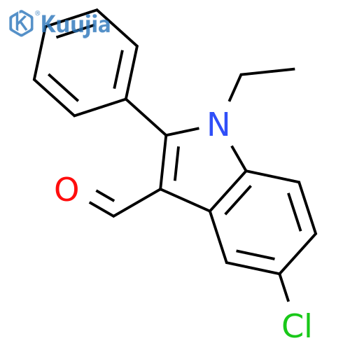 1H-Indole-3-carboxaldehyde, 5-chloro-1-ethyl-2-phenyl- structure