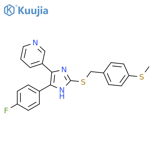 Pyridine,3-[5-(4-fluorophenyl)-2-[[[4-(methylthio)phenyl]methyl]thio]-1H-imidazol-4-yl]- structure