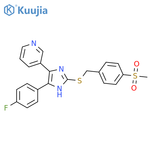 Pyridine,3-[5-(4-fluorophenyl)-2-[[[4-(methylsulfonyl)phenyl]methyl]thio]-1H-imidazol-4-yl]- structure