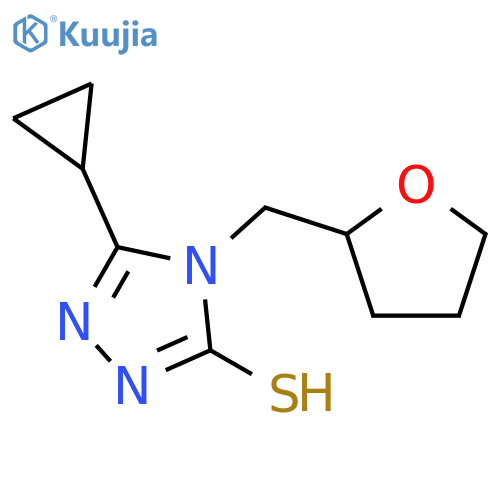 5-cyclopropyl-4-(tetrahydrofuran-2-ylmethyl)-4H-1,2,4-triazole-3-thiol structure