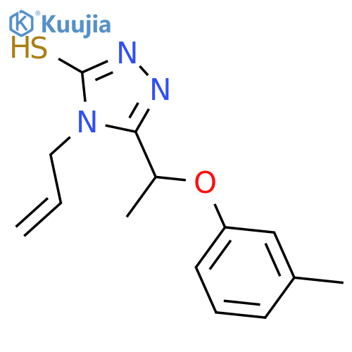 4-Allyl-5-1-(3-methylphenoxy)ethyl-4H-1,2,4-triazole-3-thiol structure