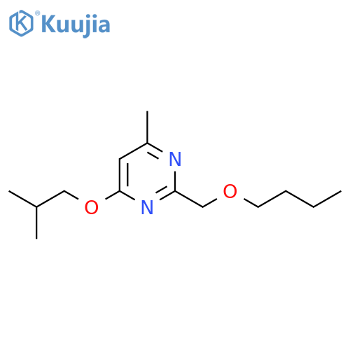 Pyrimidine, 2-(butoxymethyl)-4-methyl-6-(2-methylpropoxy)- structure