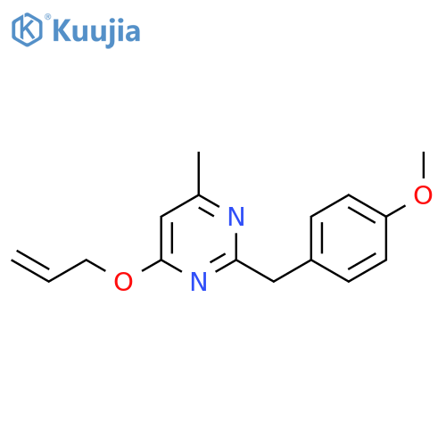 PYRIMIDINE, 2-[(4-METHOXYPHENYL)METHYL]-4-METHYL-6-(2-PROPENYLOXY)- structure