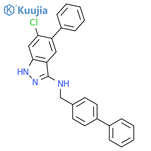 1H-Indazol-3-amine, N-([1,1'-biphenyl]-4-ylmethyl)-6-chloro-5-phenyl- structure