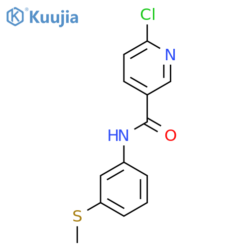 6-chloro-N-3-(methylsulfanyl)phenylpyridine-3-carboxamide structure