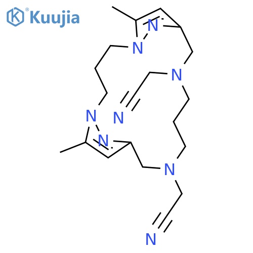 1,5,10,14,19,20-HEXAAZATRICYCLO[14.2.1.15,8]EICOSA-6,8(20),16(19),17-TETRAENE-10,14-DIACETONITRILE, 6,18-DIMETHYL- structure