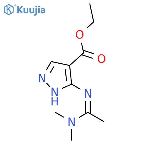 1H-Pyrazole-4-carboxylicacid, 3-[[1-(dimethylamino)ethylidene]amino]-, ethyl ester structure