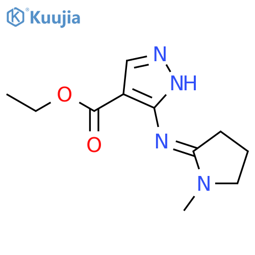 ethyl 5-{[(2E)-1-methylpyrrolidin-2-ylidene]amino}-1H-pyrazole-4-carboxylate structure