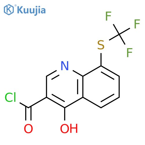 3-Quinolinecarbonyl chloride, 4-hydroxy-8-[(trifluoromethyl)thio]- structure