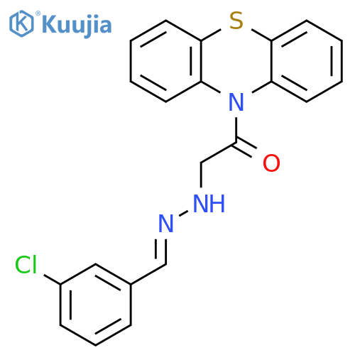 2-[(2E)-2-(3-chlorobenzylidene)hydrazinyl]-1-(10H-phenothiazin-10-yl)ethanone structure