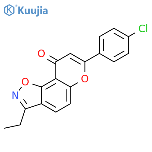 9H-Pyrano[2,3-g]-1,2-benzisoxazol-9-one, 7-(4-chlorophenyl)-3-ethyl- structure