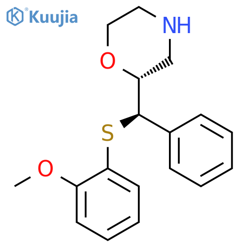 (2R)-2-[(R)-(2-methoxyphenyl)sulfanyl-phenylmethyl]morpholine structure