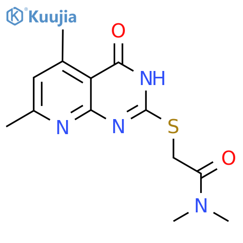 2-({4-hydroxy-5,7-dimethylpyrido2,3-dpyrimidin-2-yl}sulfanyl)-N,N-dimethylacetamide structure
