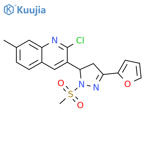 2-chloro-3-3-(furan-2-yl)-1-methanesulfonyl-4,5-dihydro-1H-pyrazol-5-yl-7-methylquinoline structure