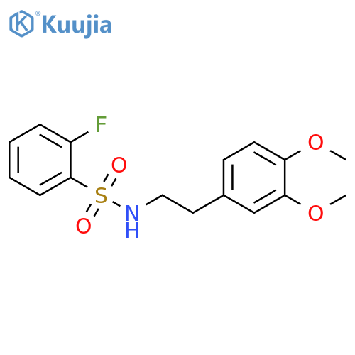 N-2-(3,4-dimethoxyphenyl)ethyl-2-fluorobenzene-1-sulfonamide structure
