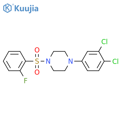 1-(3,4-dichlorophenyl)-4-(2-fluorobenzenesulfonyl)piperazine structure