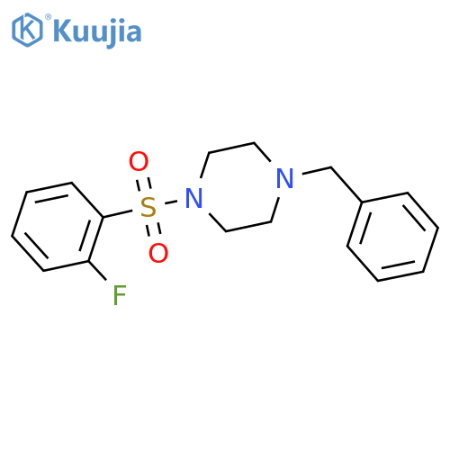 1-benzyl-4-(2-fluorobenzenesulfonyl)piperazine structure