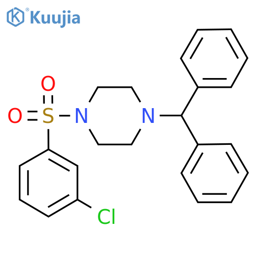 1-(3-chlorobenzenesulfonyl)-4-(diphenylmethyl)piperazine structure