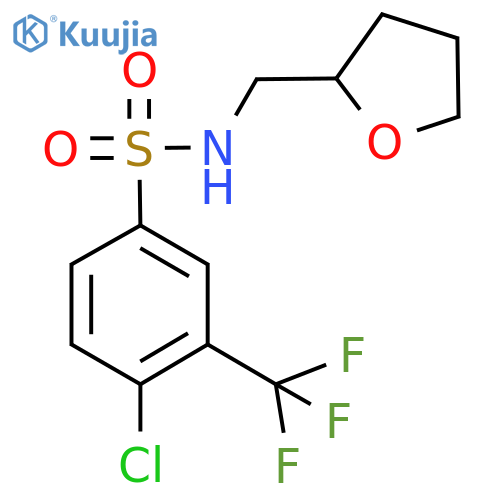 4-chloro-N-((tetrahydrofuran-2-yl)methyl)-3-(trifluoromethyl)benzenesulfonamide structure