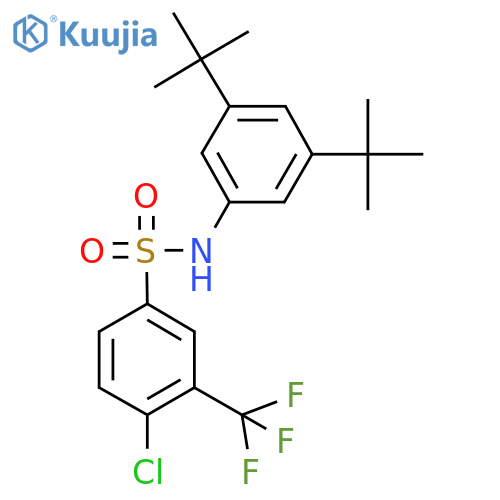 4-chloro-N-(3,5-di-tert-butylphenyl)-3-(trifluoromethyl)benzene-1-sulfonamide structure