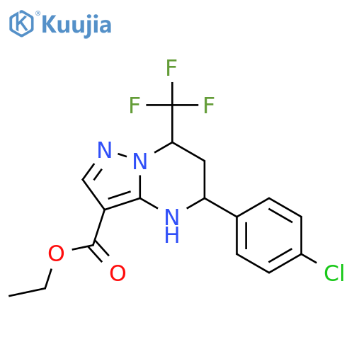 Ethyl 5-(4-Chlorophenyl)-7-(trifluoromethyl)-4,5,6,7-tetrahydropyrazolo1,5-apyrimidine-3-carboxylate structure