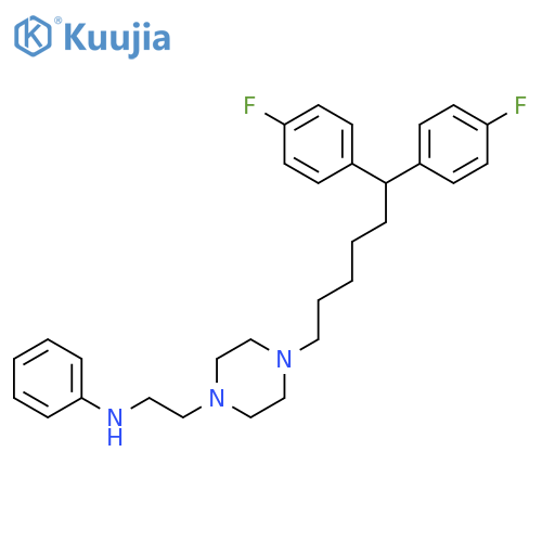 1-PIPERAZINEETHANAMINE, 4-[6,6-BIS(4-FLUOROPHENYL)HEXYL]-N-PHENYL- structure