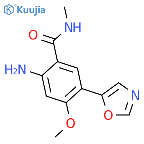 Benzamide, 2-amino-4-methoxy-N-methyl-5-(5-oxazolyl)- structure