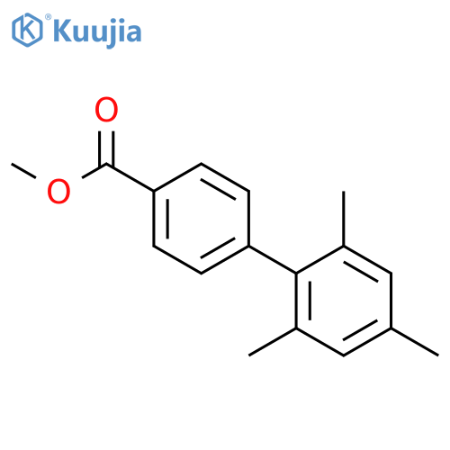 [1,1'-Biphenyl]-4-carboxylic acid, 2',4',6'-trimethyl-, methyl ester structure