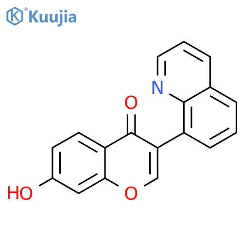 4H-1-Benzopyran-4-one, 7-hydroxy-3-(8-quinolinyl)- structure