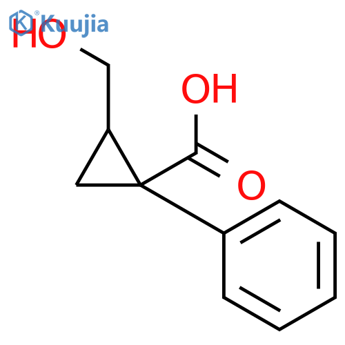 (1R,2S)-2-(Hydroxymethyl)-1-phenylcyclopropanecarboxylicacid structure