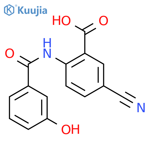 Benzoic acid, 5-cyano-2-[(3-hydroxybenzoyl)amino]- structure