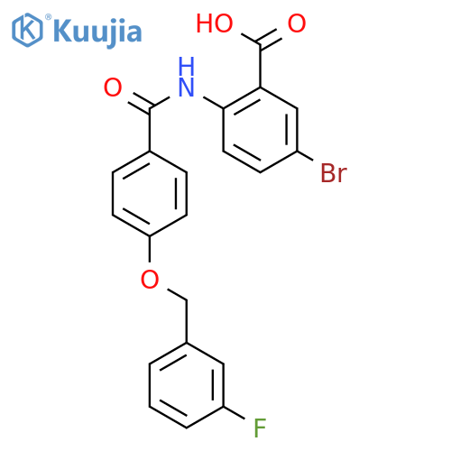 Benzoic acid, 5-bromo-2-[[4-[(3-fluorophenyl)methoxy]benzoyl]amino]- structure