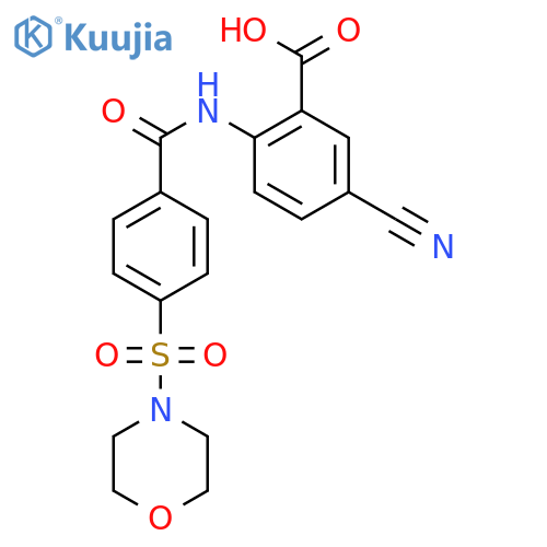 Benzoic acid, 5-cyano-2-[[4-(4-morpholinylsulfonyl)benzoyl]amino]- structure