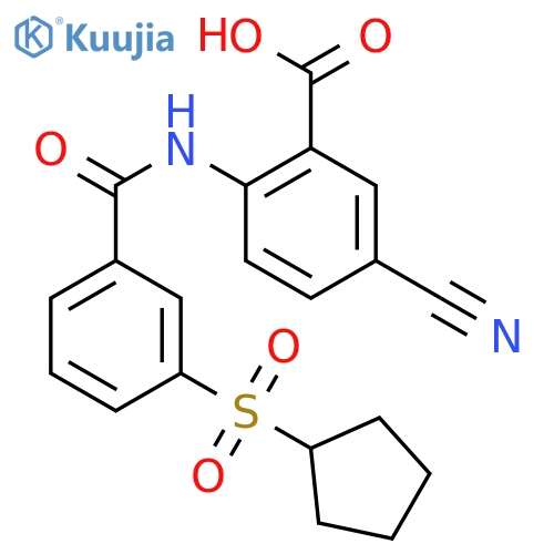BENZOIC ACID, 5-CYANO-2-[[3-(CYCLOPENTYLSULFONYL)BENZOYL]AMINO]- structure