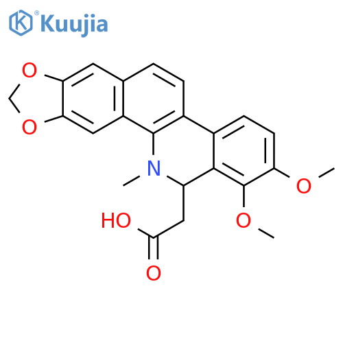 (1,2-dimethoxy-12-methyl-12,13-dihydro-[1,3]dioxolo[4',5':4,5]benzo[1,2-c]phenanthridin-13-yl)-acetic acid structure