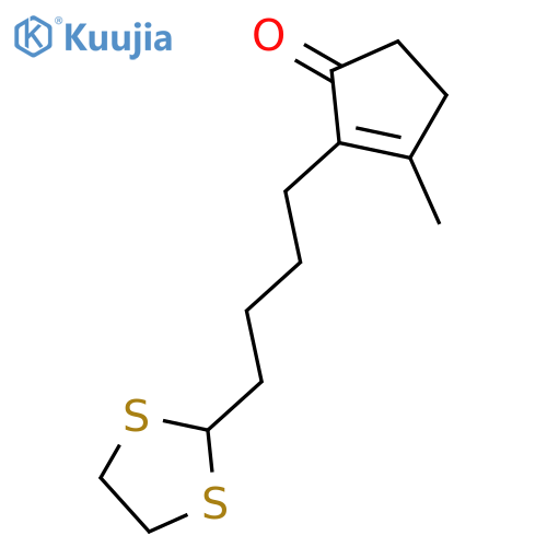 2-CYCLOPENTEN-1-ONE, 2-[4-(1,3-DITHIOLAN-2-YL)BUTYL]-3-METHYL- structure