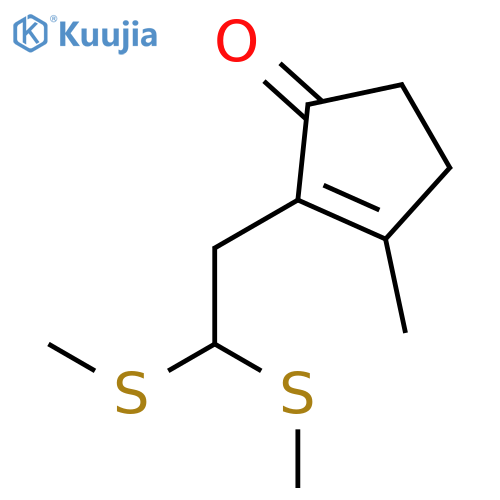2-Cyclopenten-1-one, 2-[2,2-bis(methylthio)ethyl]-3-methyl- structure