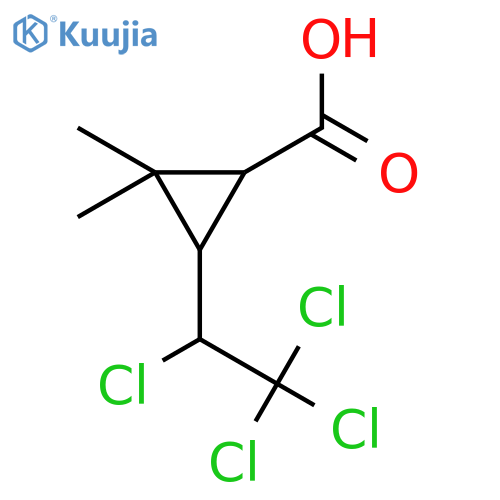 Cyclopropanecarboxylic acid, 2,2-dimethyl-3-(1,2,2,2-tetrachloroethyl)- structure