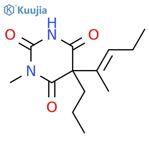 1-methyl-5-[(1E)-1-methylbut-1-en-1-yl]-5-propylpyrimidine-2,4,6(1H,3H,5H)-trione structure