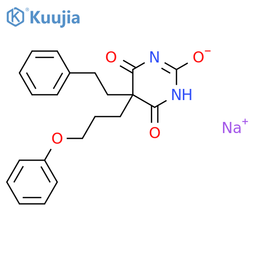 sodium 4,6-dioxo-5-(3-phenoxypropyl)-5-(2-phenylethyl)-1,4,5,6-tetrahydropyrimidin-2-olate structure
